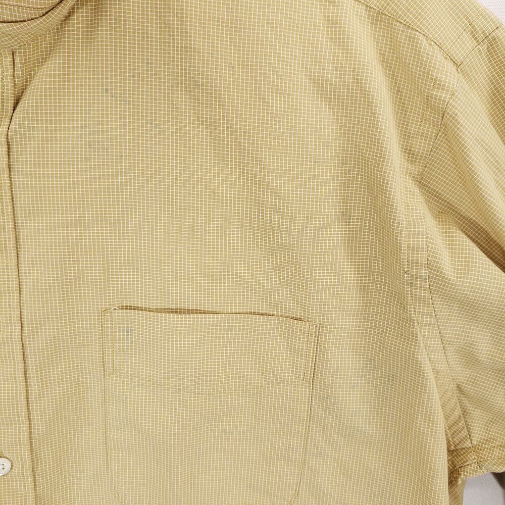 Vintage Chaps Ralph Lauren Dress Shirt Mens Extra Large Tan Check Button Up Top - Picture 11 of 11
